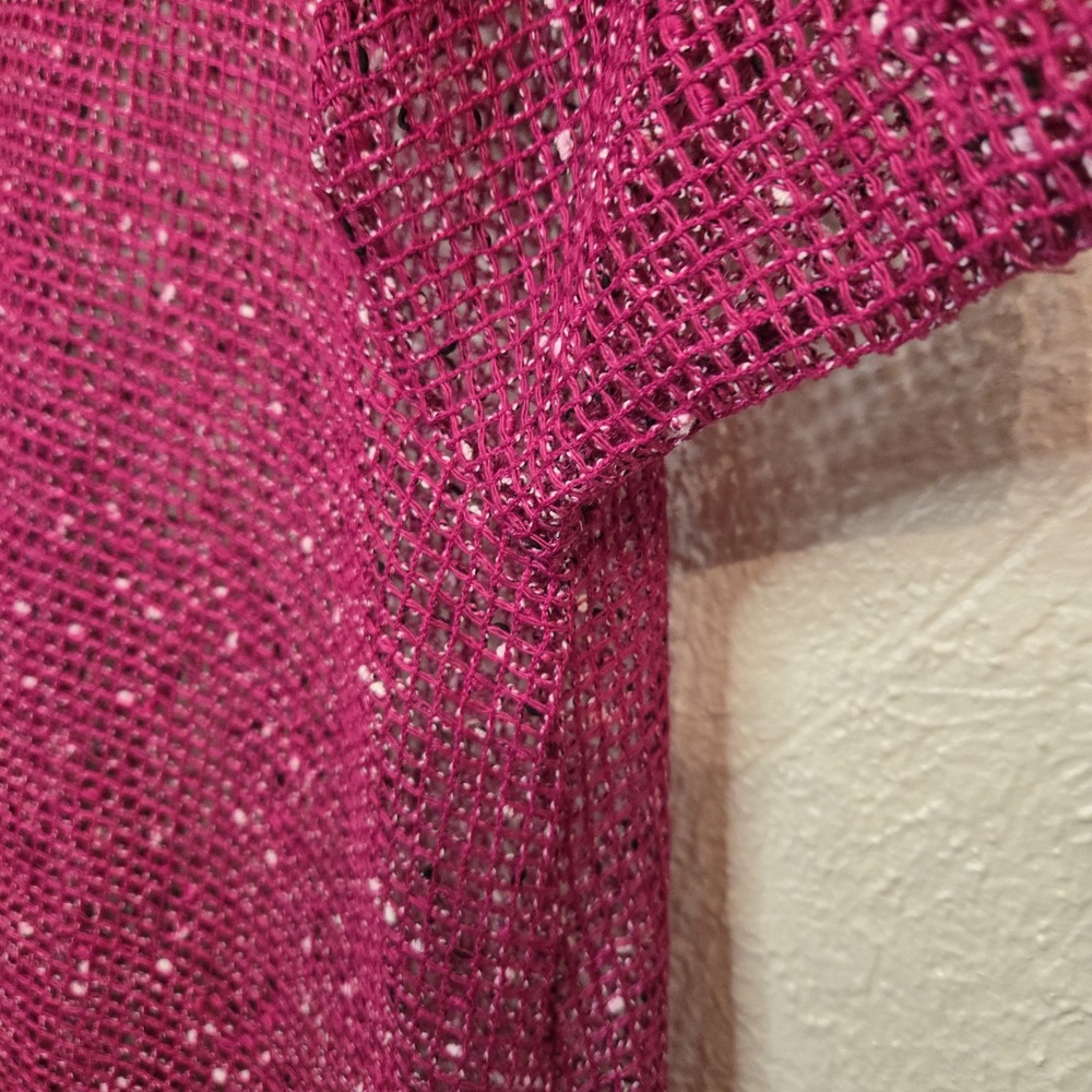 Blair Mesh Cover Up  Cardigan Top Asymmetrical Hot Pink Magenta Large‎ - Picture 4 of 12